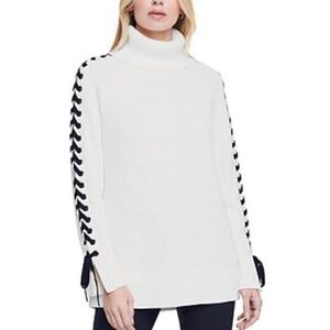 L’AGENCE | Nola Lace Up Turtleneck Sweater XXL New